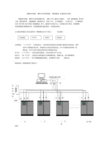 完整MAM-KY02S螺杆空压机控制器MODBUSⅡ通信协议说明