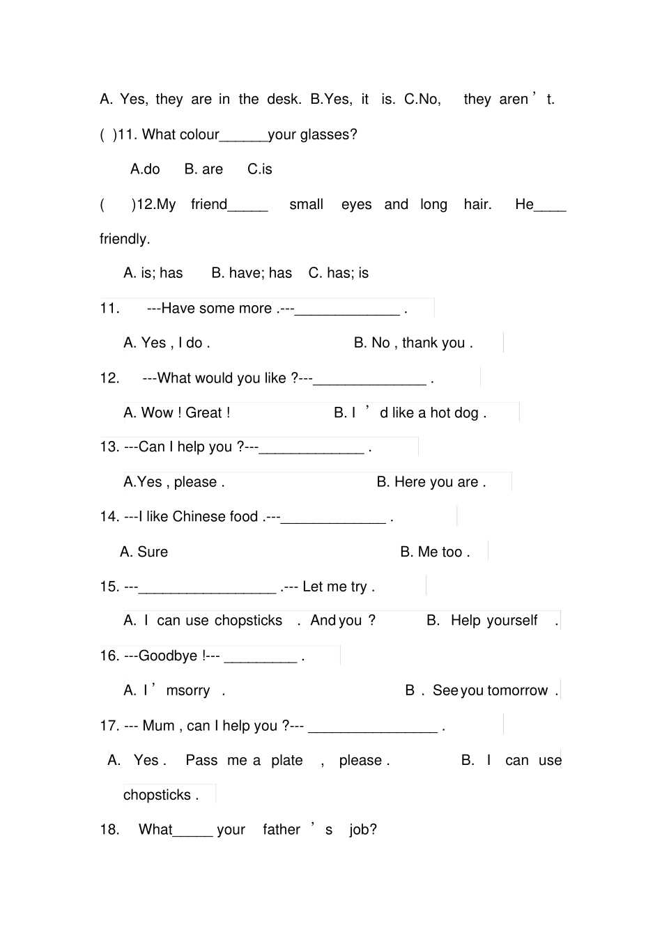 完整PEP四年级上册英语易错易考题_第2页