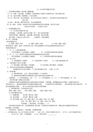 完整一元一次方程应用题归类汇总,推荐文档