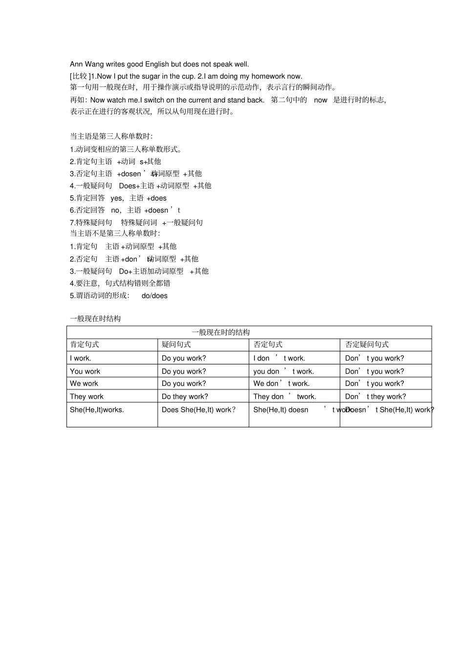 完整一般现在时总结归纳,推荐文档_第2页