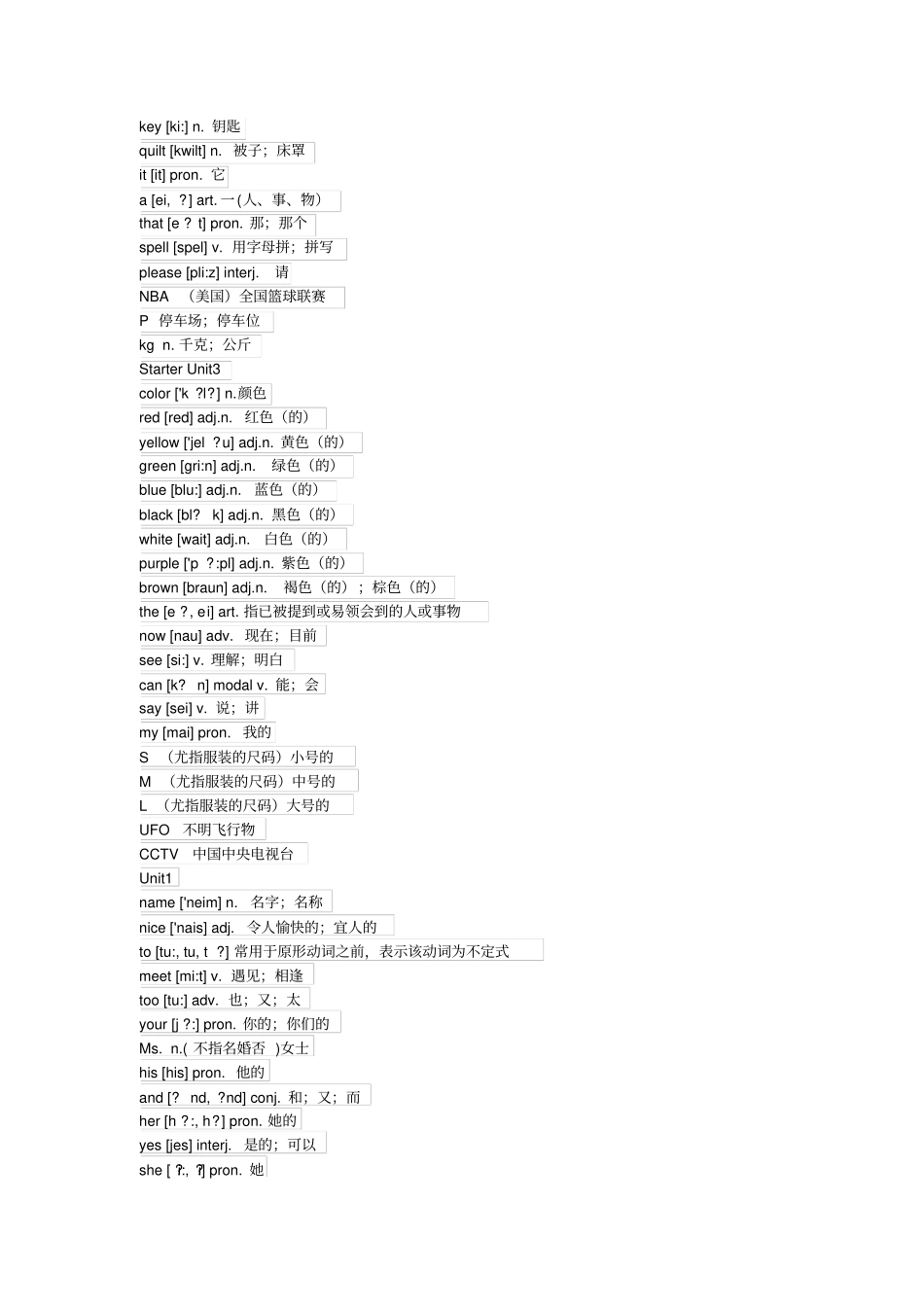 完整七年级上册英语单词表_第2页