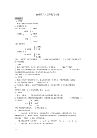 完整七年级上有理数复习专题讲义