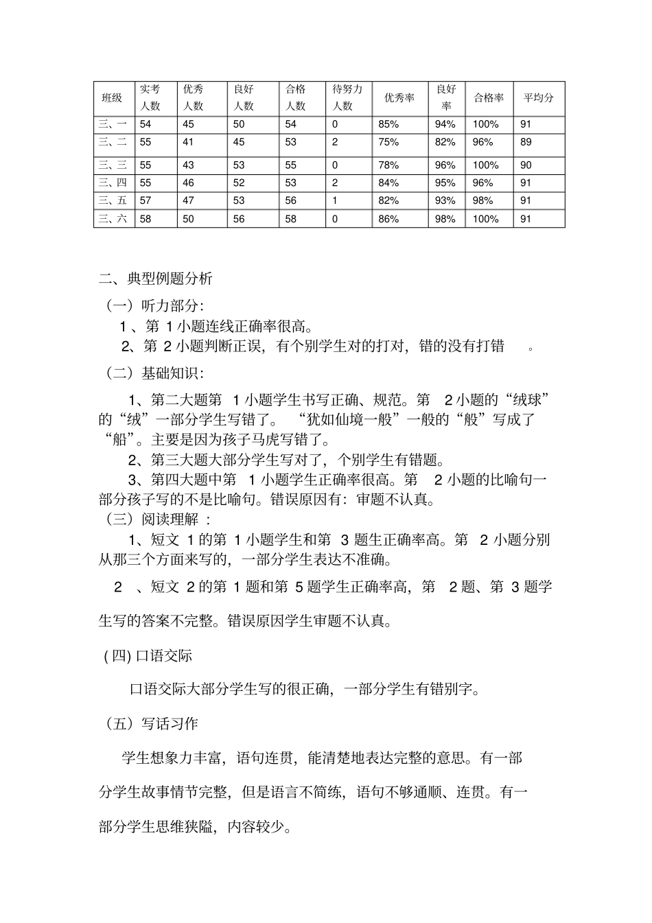 完整三年级语文质量分析报告_第2页