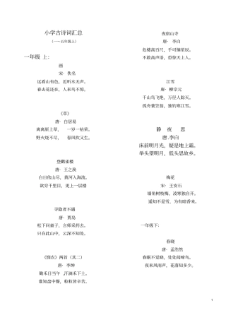 完整上海小学5年级古诗大全,推荐文档