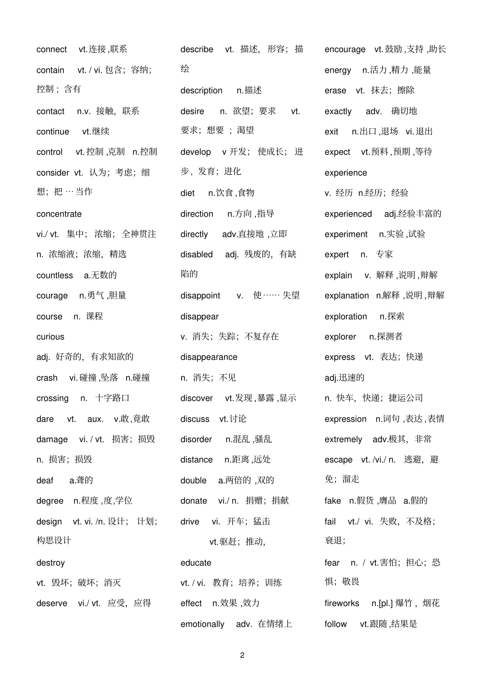 完整中考英语高频词汇整理_第2页