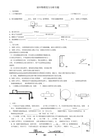 完整初中物理受力分析专题