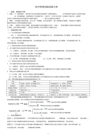 完整初中物理电路故障