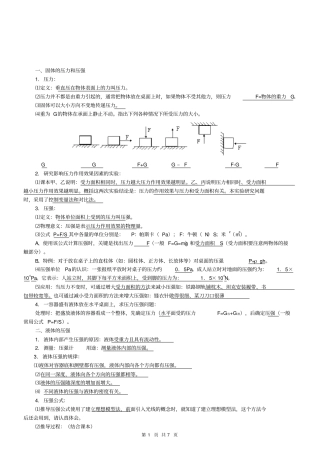 完整压强和浮力知识点归纳==,推荐文档