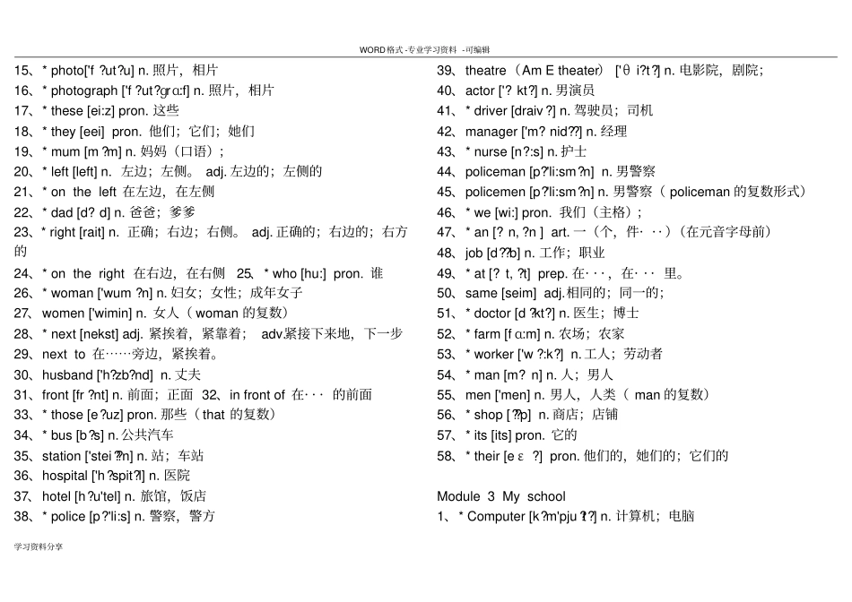 完整外研版七年级上册单词表_第2页