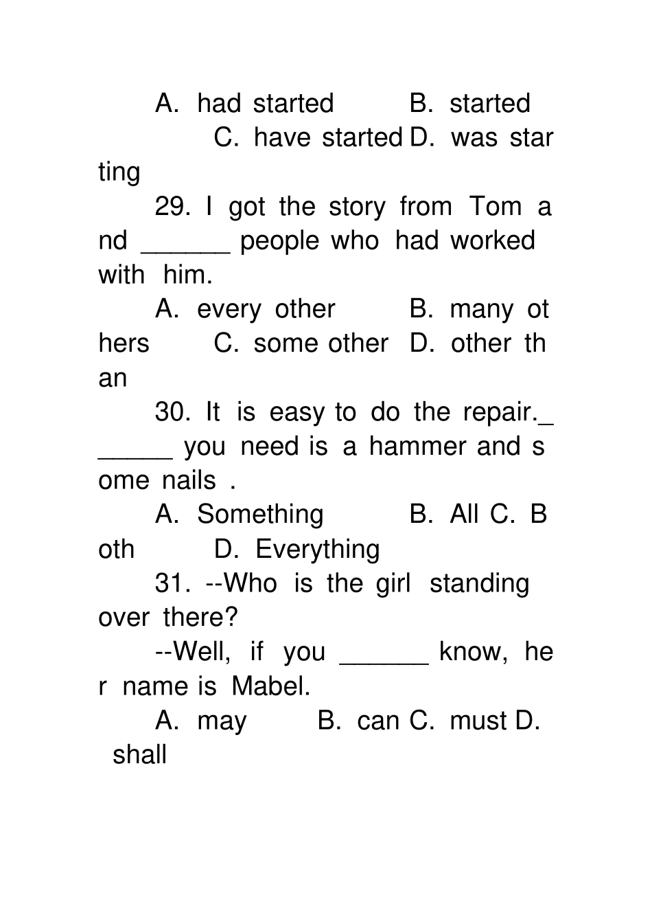 完整天津高考英语历年单选真题_第3页