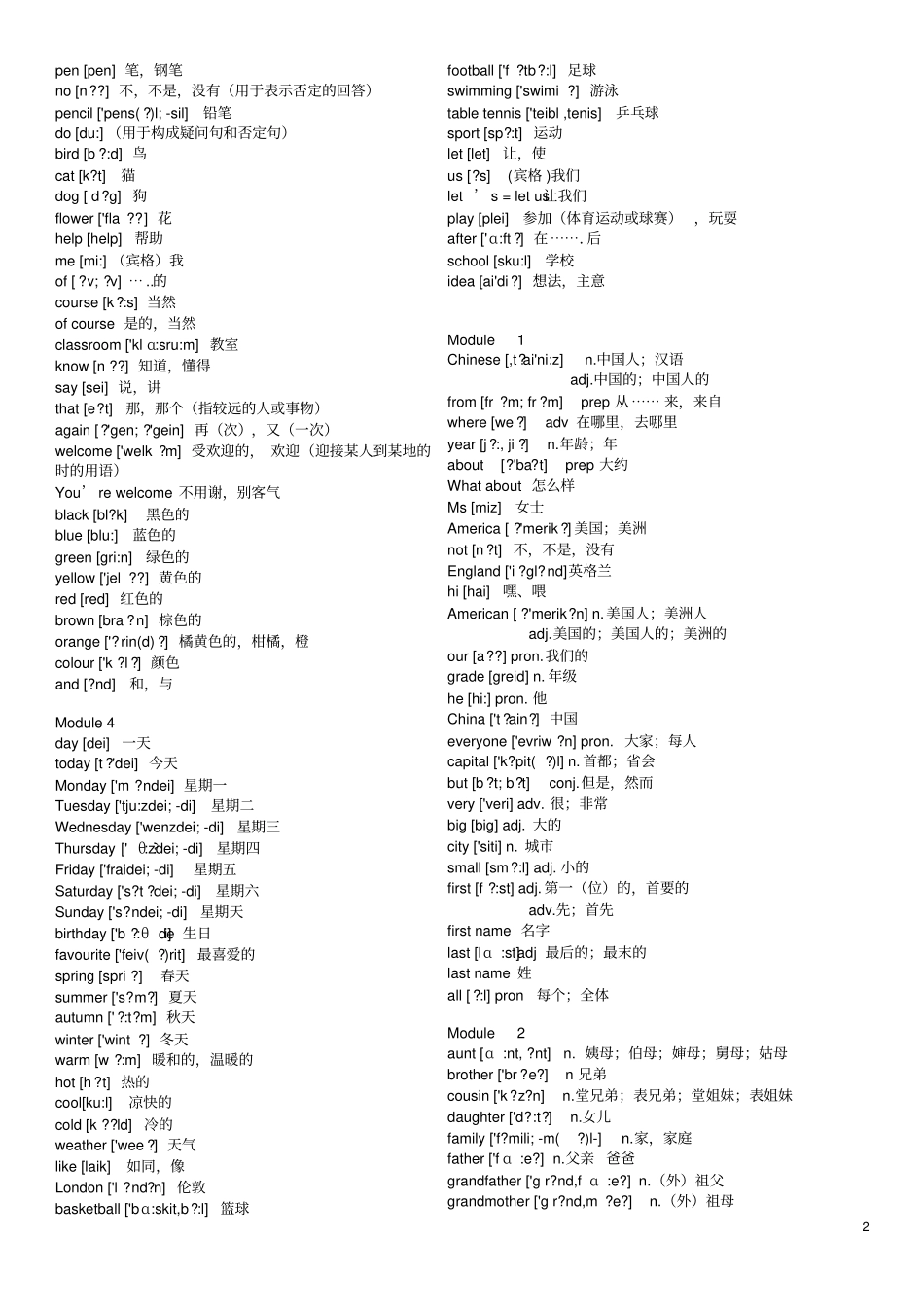 完整新外研版初中英语单词-带音标_第2页