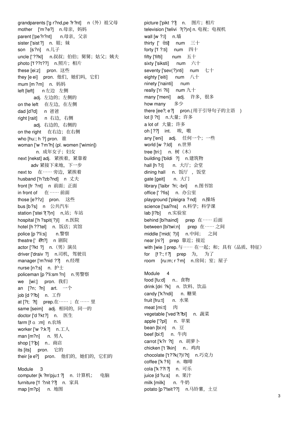 完整新外研版初中英语单词-带音标_第3页