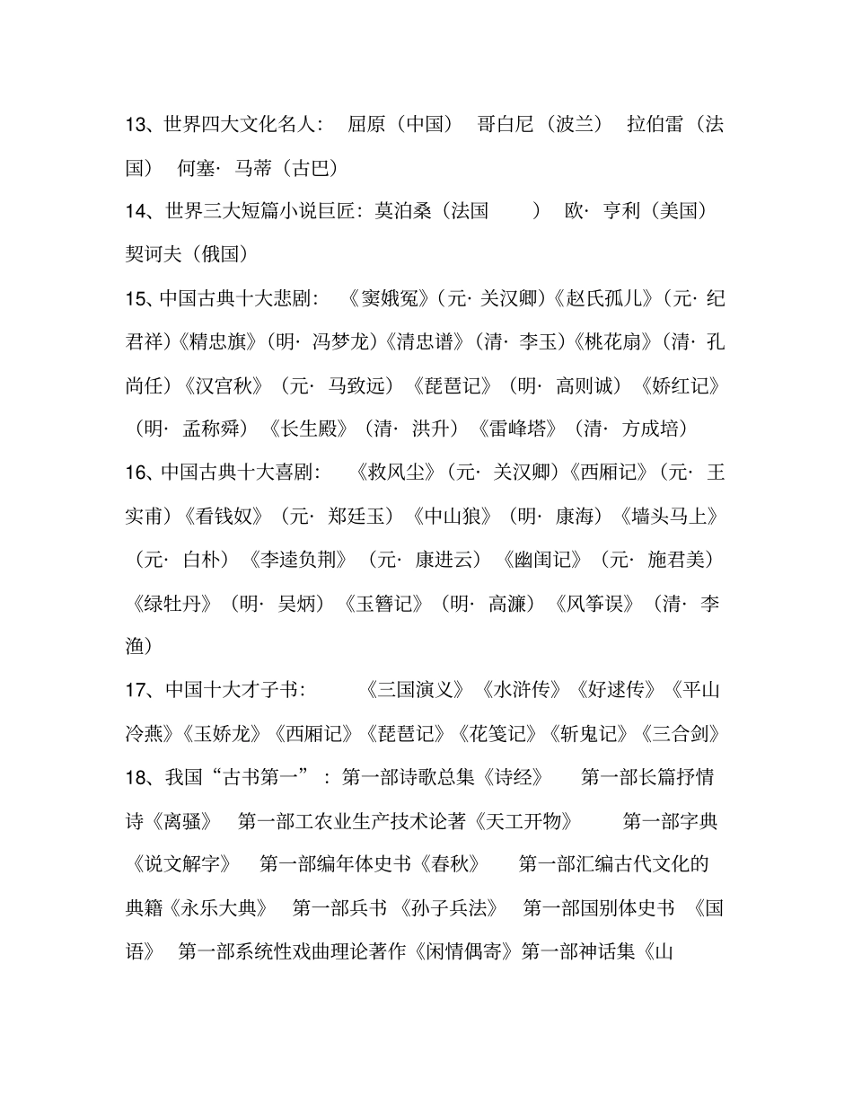 完整最全小学六年级语文课外知识大全,推荐文档_第2页