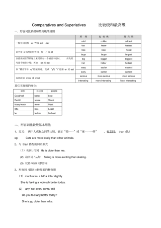 完整比较级和最高级的用法