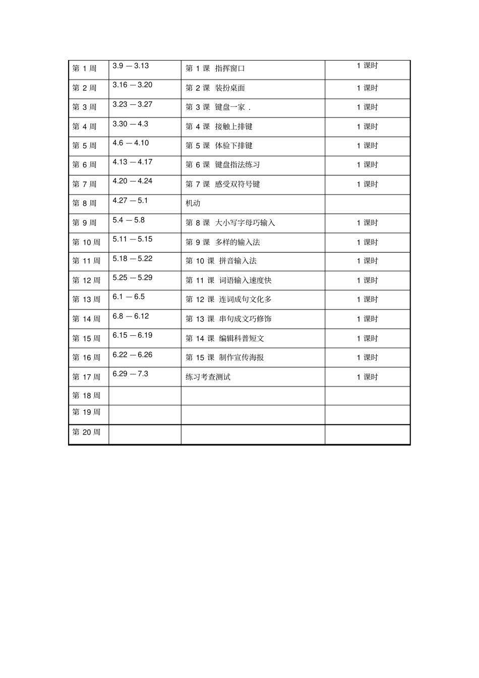 完整浙摄版小学信息技术三年级下册教学计划201503_第2页