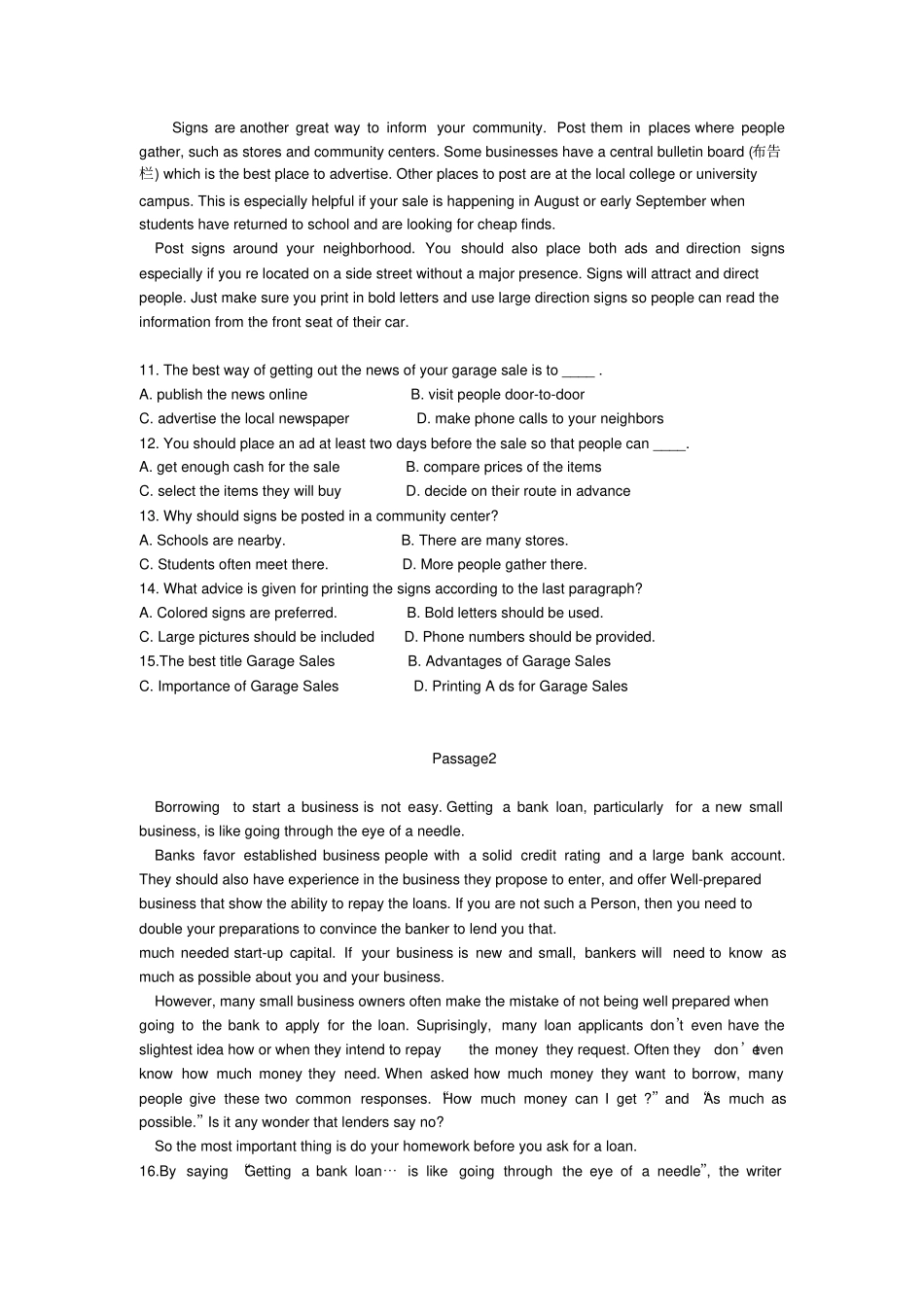 完整版,2013年辽宁专升本考试真题-英语_第2页