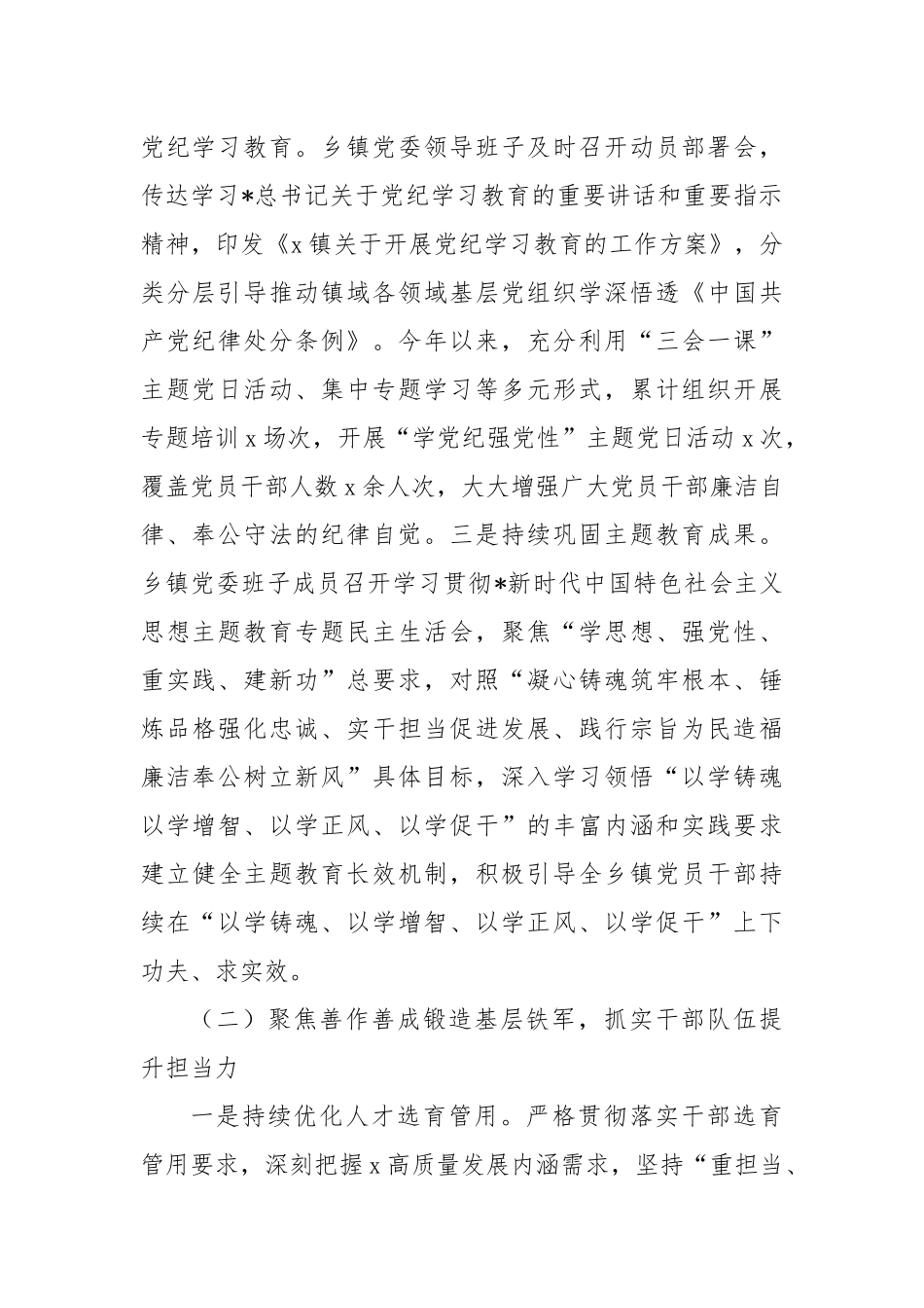 乡镇2024年党建工作总结_第2页