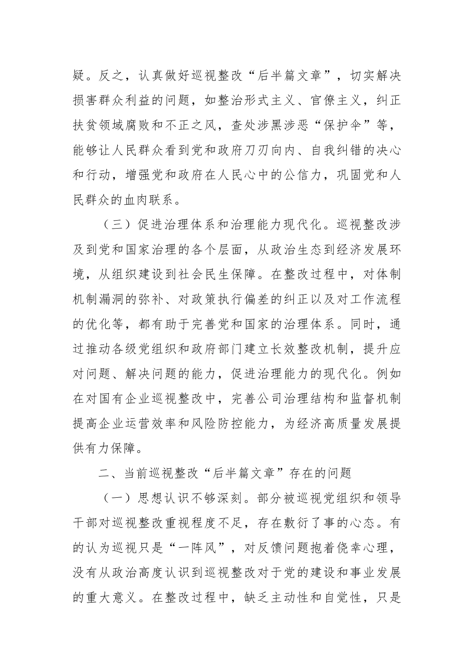 在做好巡视整改“后半篇文章”专题研讨会上的交流发言_第2页
