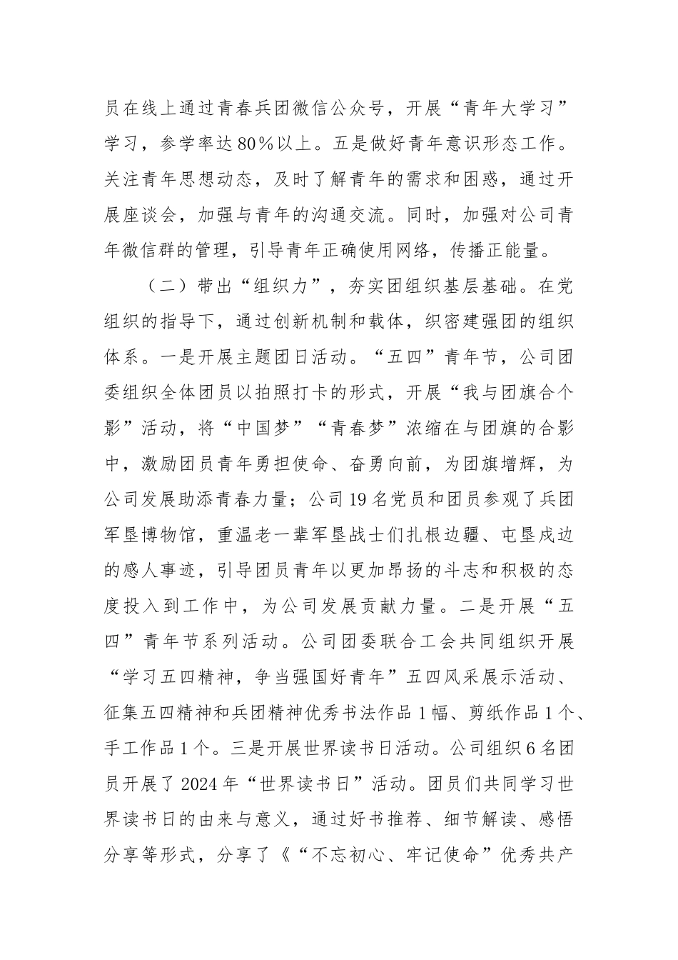 2024年度共青团工作总结及2025年工作计划_第2页