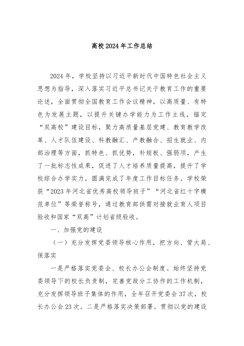 高校2024年工作总结_第1页