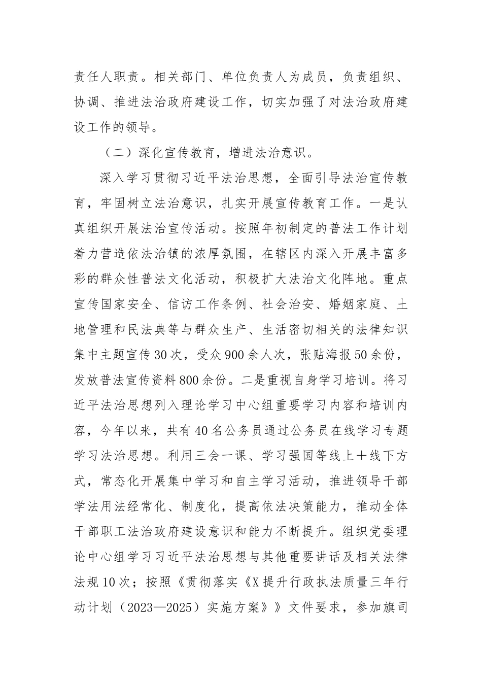 X镇2024年法治政府建设工作总结及2025年工作安排_第2页