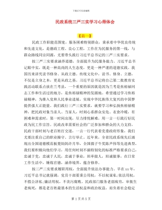 民政系统三严三实学习心得体会