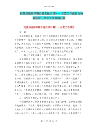 民营局发展环境自查汇报