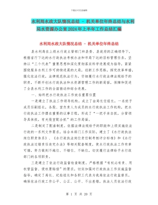 水利局水政大队情况总结