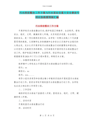 污水排放整治工作方案与污水泵站安重大安全事故专项应急救援预案汇编
