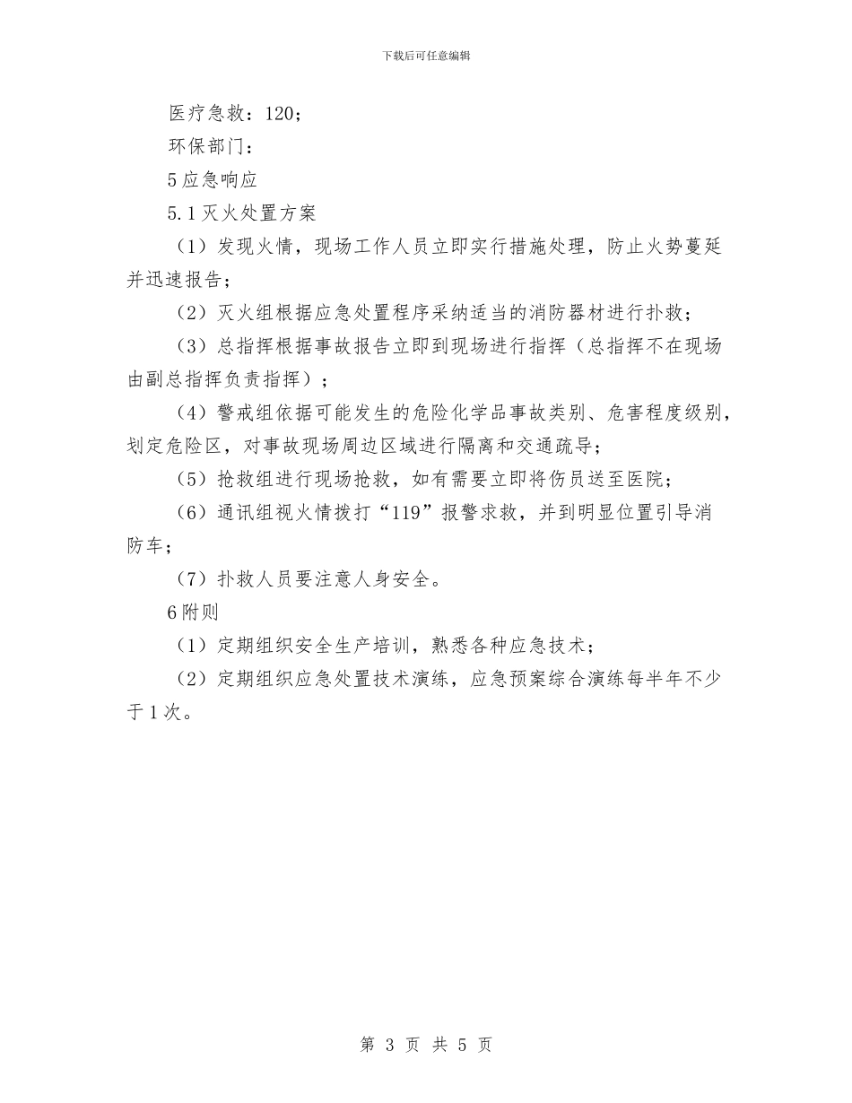 汽修厂安全事故应急预案与汽柴油产品专项整治工作方案汇编_第3页