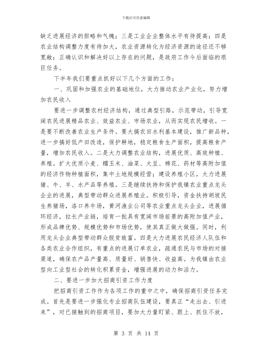 河洛镇2024年上半年工作总结与河道保洁工作总结汇编_第3页