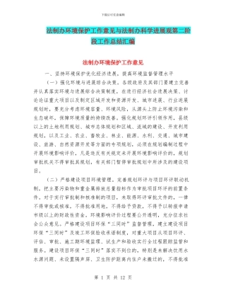 法制办环境保护工作意见与法制办科学发展观第二阶段工作总结汇编