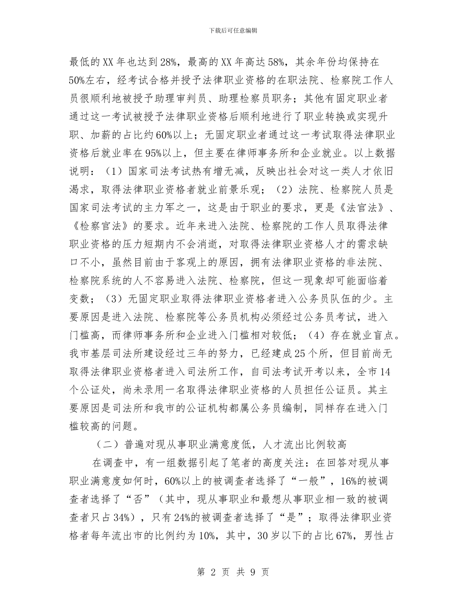 法律职业资格现状调研汇报与法律顾问2024年度个人总结汇编_第2页