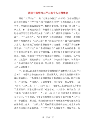 法院干部学习三严三实个人心得体会