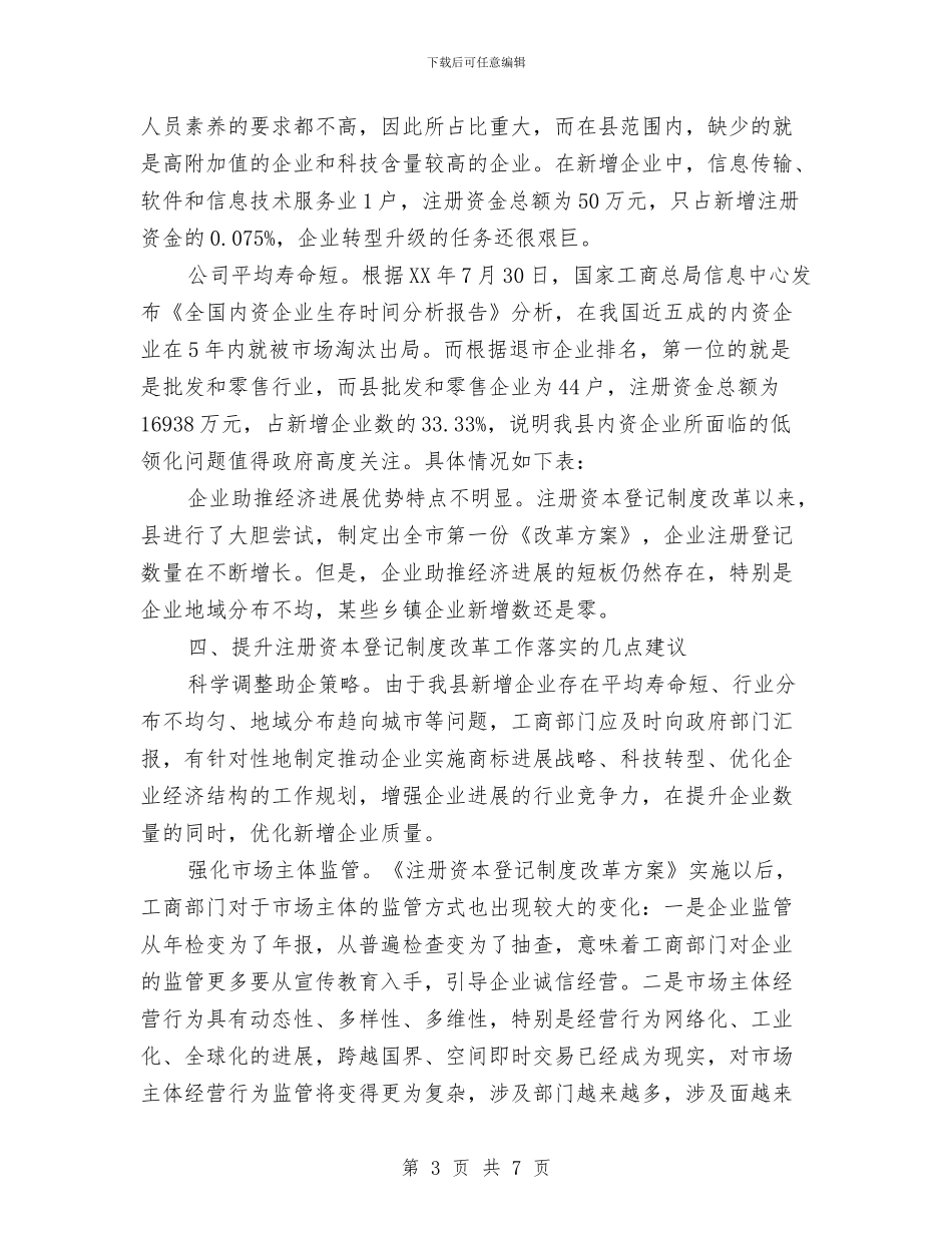 注册资本登记改革调研报告与洁清区年度总结汇编_第3页