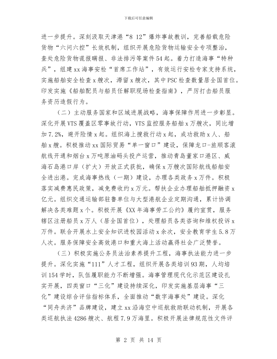 海事局2024年工作会议暨党风廉政建设工作会议讲话稿与海关2024年终工作总结汇编_第2页