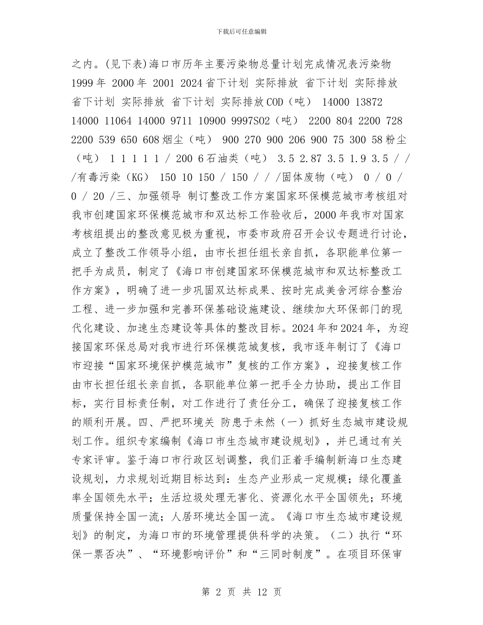 海口市巩固“一控双达标”工作的总结与海口市环境保护局党风廉政建设工作总结汇编_第2页