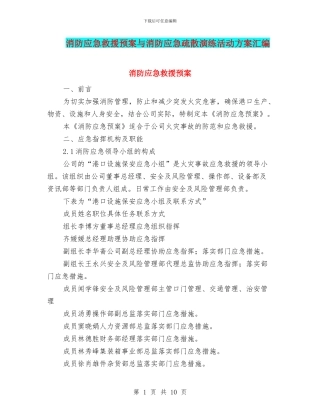 消防应急救援预案与消防应急疏散演练活动方案汇编