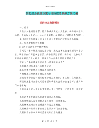 消防应急救援预案与消防应急演练方案汇编