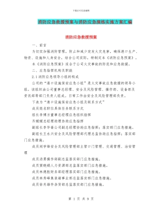 消防应急救援预案与消防应急演练实施方案汇编