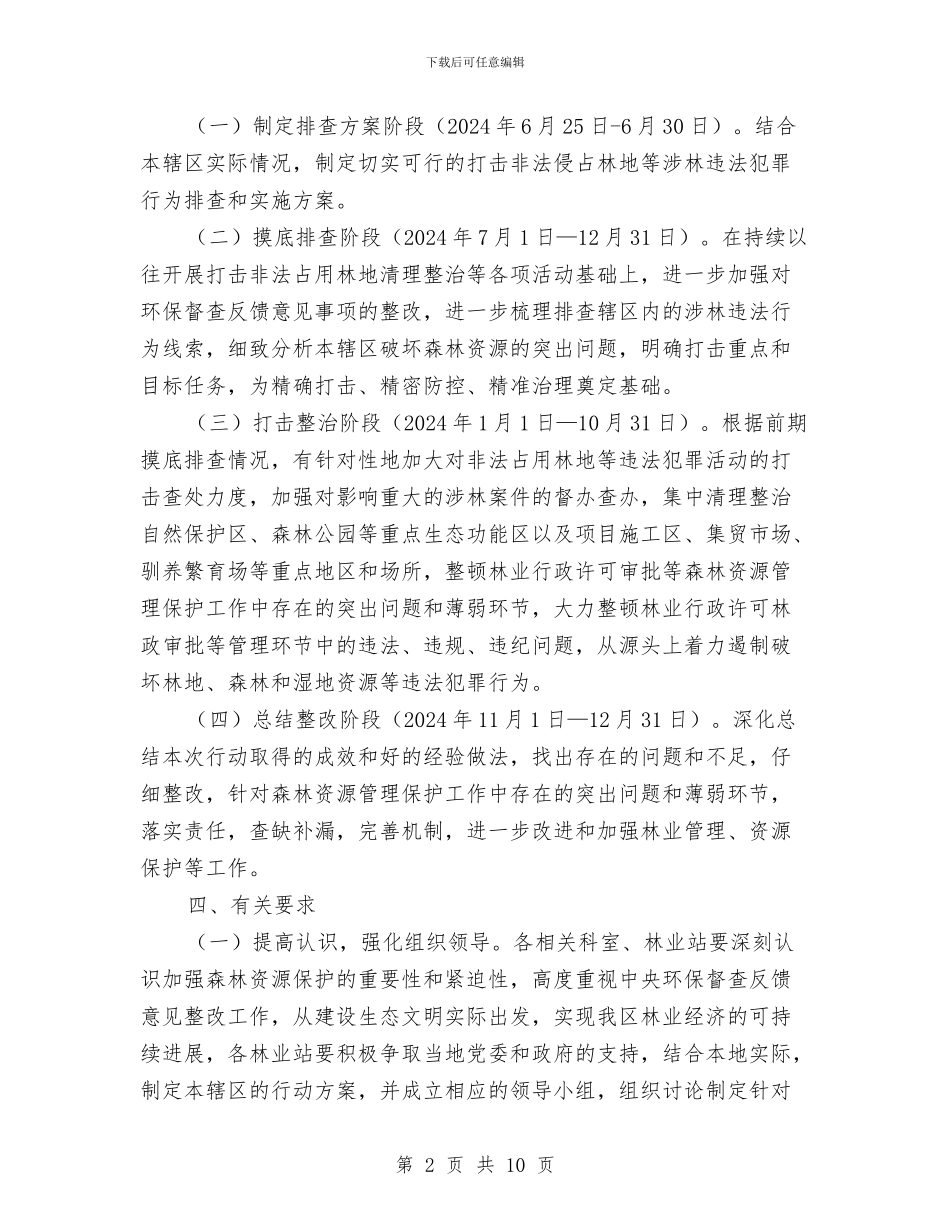 涉林违法行为排查和整改方案与涉氨制冷打非治违专项行动方案汇编_第2页