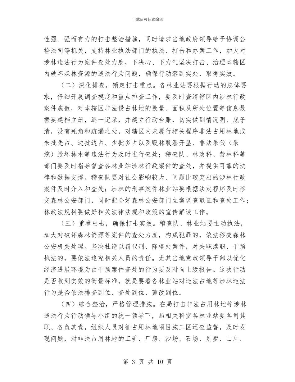 涉林违法行为排查和整改方案与涉氨制冷打非治违专项行动方案汇编_第3页