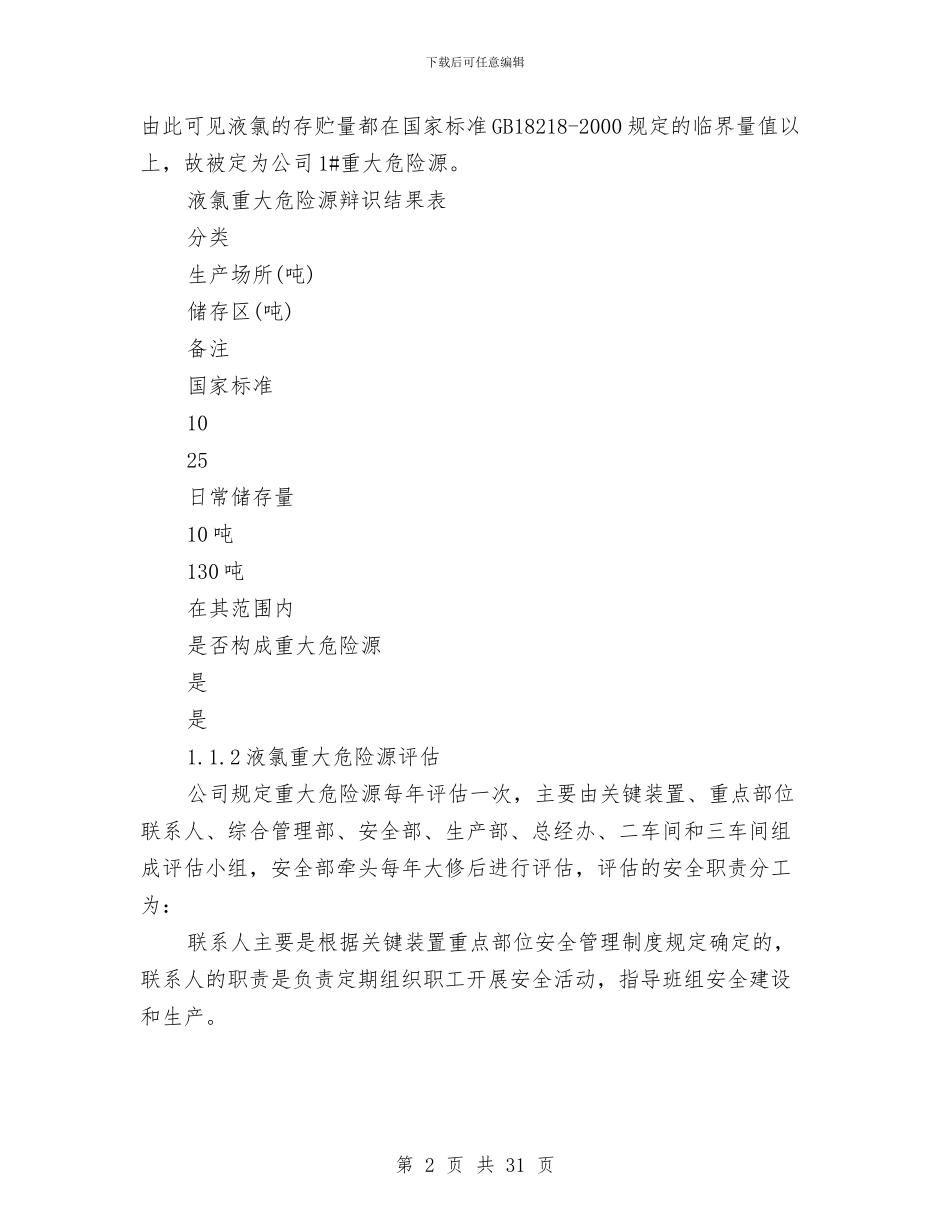 液氯重大危险源应急救援预案与涵洞冬季施工方案汇编_第2页