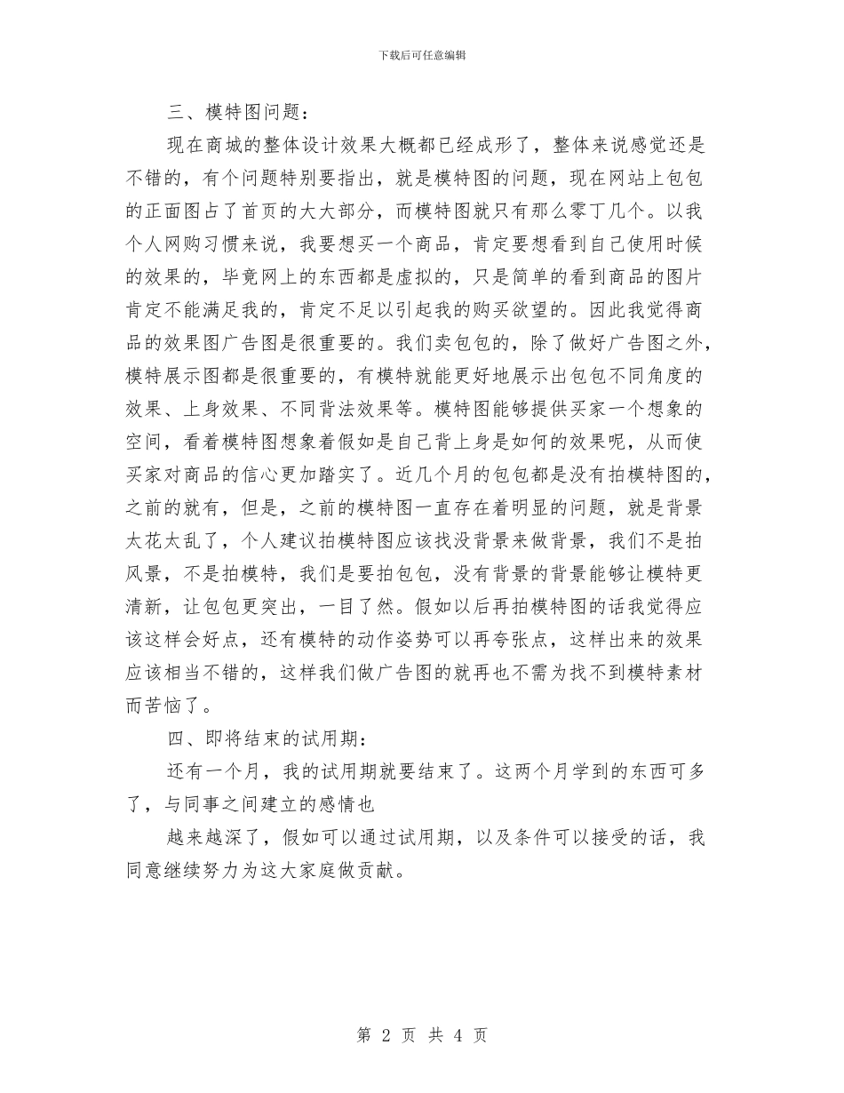 淘宝美工2024工作总结范文精选与淘宝美工上半年工作总结范本汇编_第2页