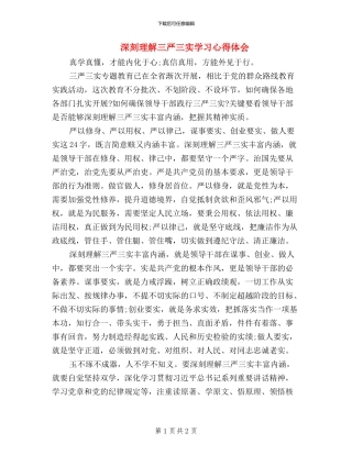 深刻理解三严三实学习心得体会