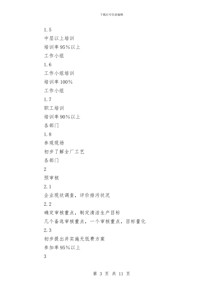 清洁生产审核工作计划与渎检处教育活动查找差距阶段情况工作总结汇编_第3页