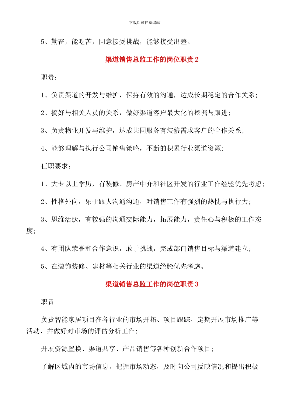 渠道销售总监工作的岗位职责_第2页
