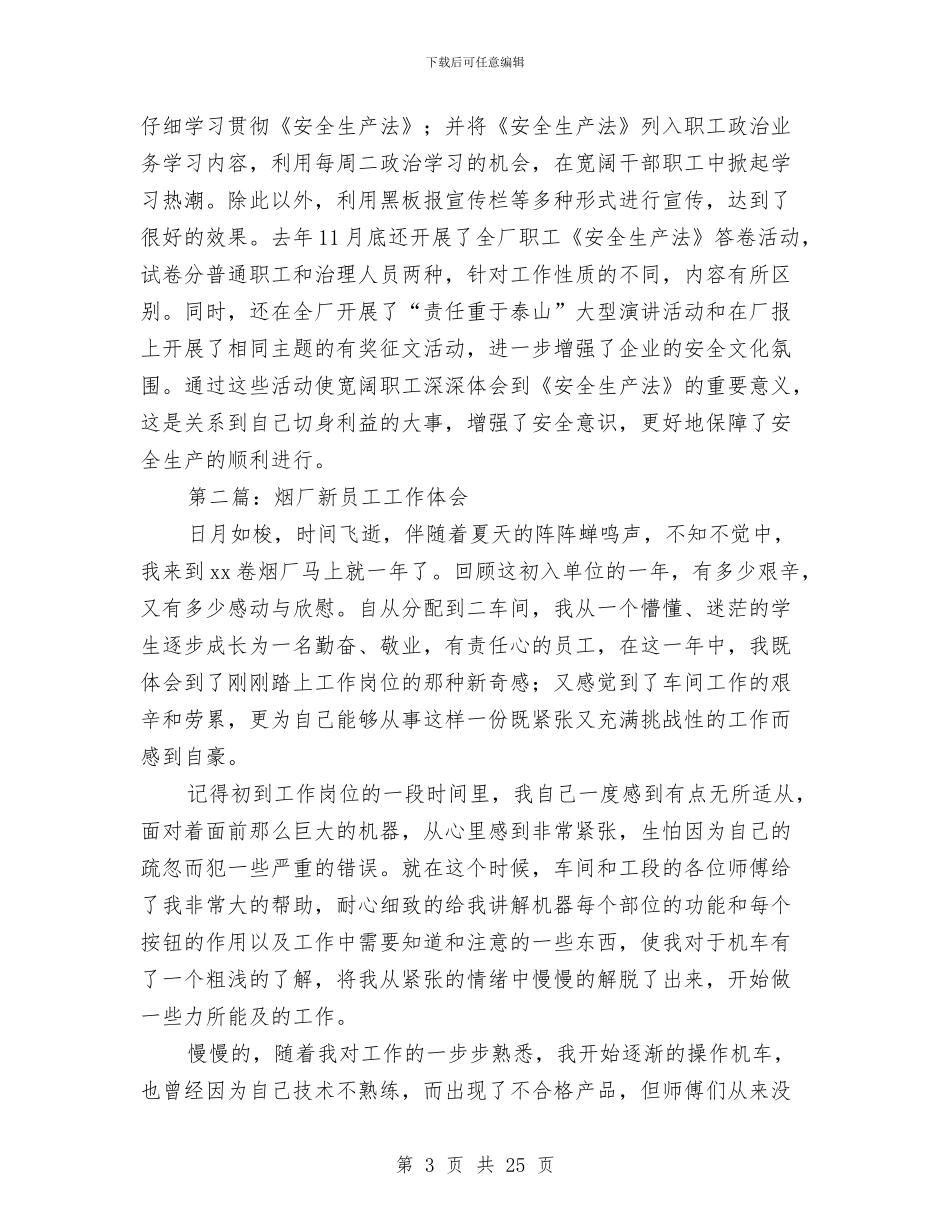 烟厂安全生产工作总结与烟叶生产2024年度工作总结汇编_第3页