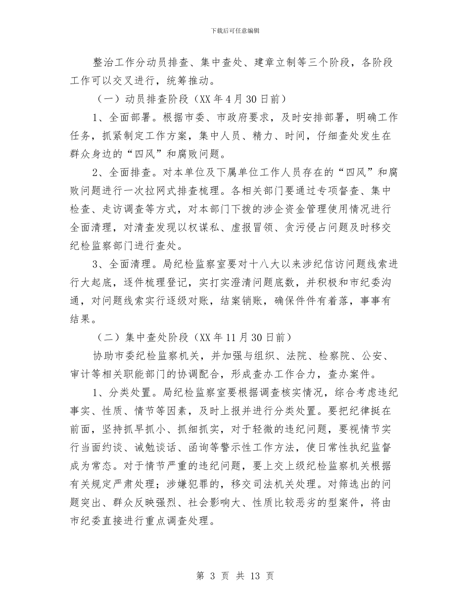 煤炭局开展“拍蝇”行动实施方案与煤电股份公司采暖供热工作经验会交流材料汇编_第3页