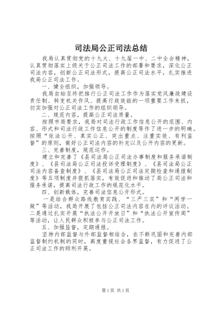 司法局公正司法总结